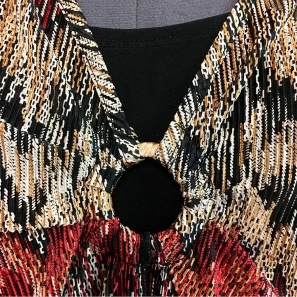 Lane Bryant | Multicolored Textured Layered Short Sleeve Blouse, Size 14/16 - Picture 5 of 6